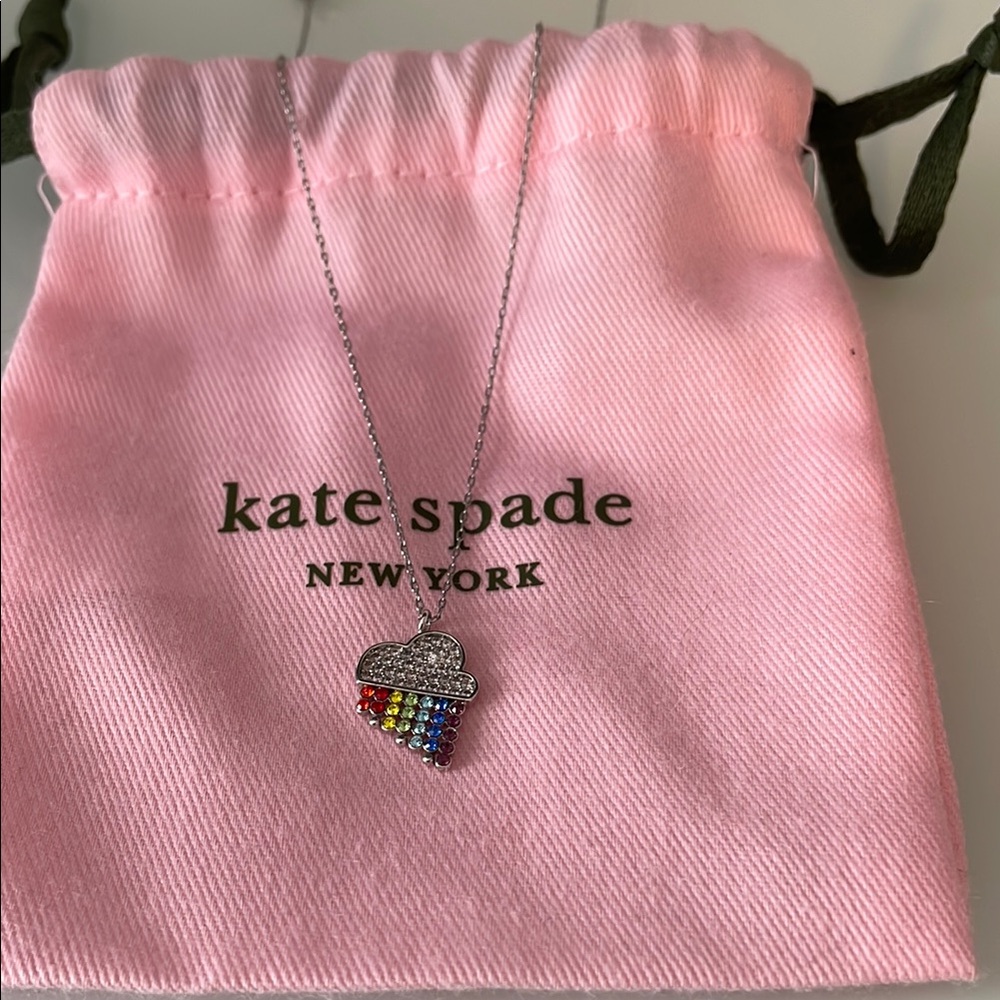 Kate Spade Silver Rainbow Heart Necklace